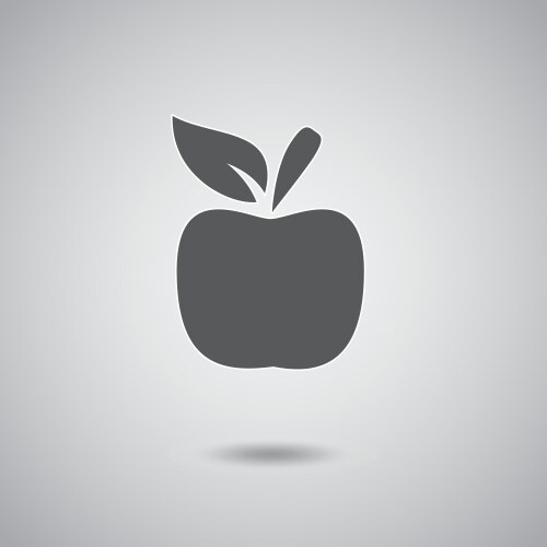 Apple sign orange icon on black Royalty Free Vector Image