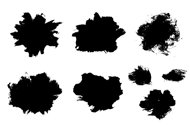 Brush strokes exploding blobs burst blots vector image