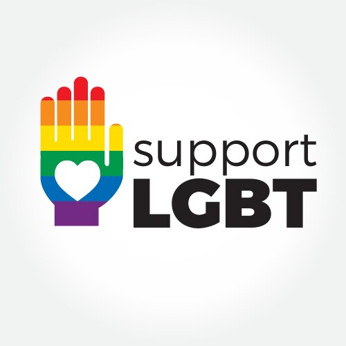 LGBTQ+ Support Heart Symbol Vector Image