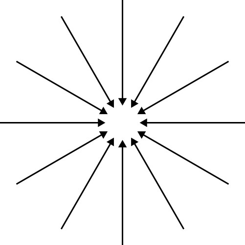 Arrows pointers inward collect intermix gather vector image