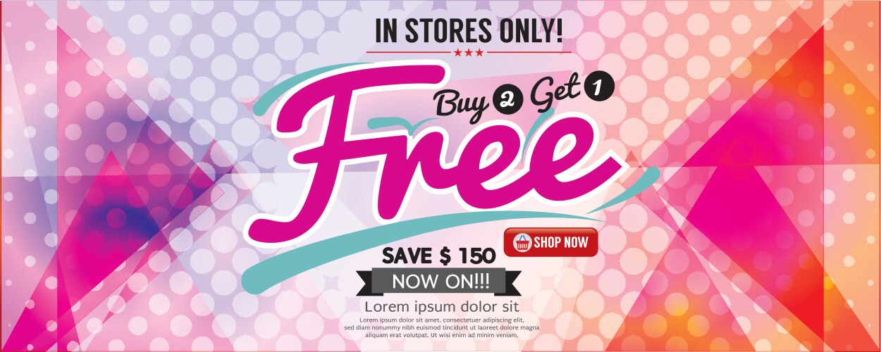 buy 2 get 1 free 6249x2502 pixel banner vector