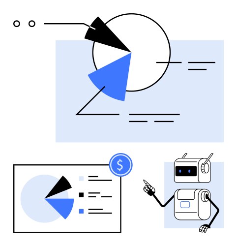 Visual data analytics with a robot assistant vektorbild