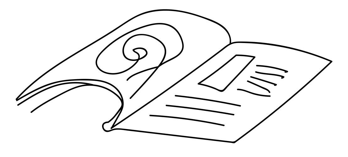 Linear open magazine is lying reading vector image