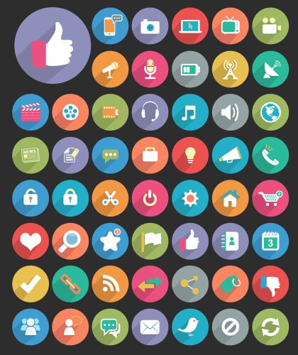 Flat icons Royalty Free Vector Image - VectorStock