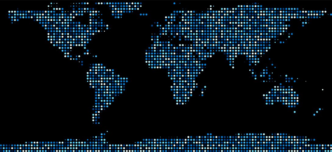 world map composed of dots vector