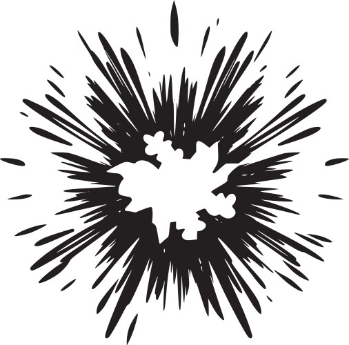 Explosion - black and white isolated icon Vector Image