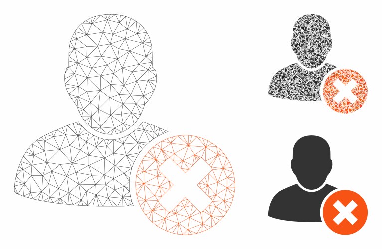User delete mesh 2d model and triangle vector image