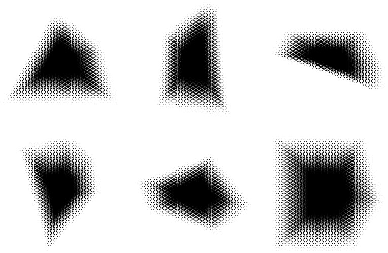 Halftone triangle pattern reprographic technique vector image