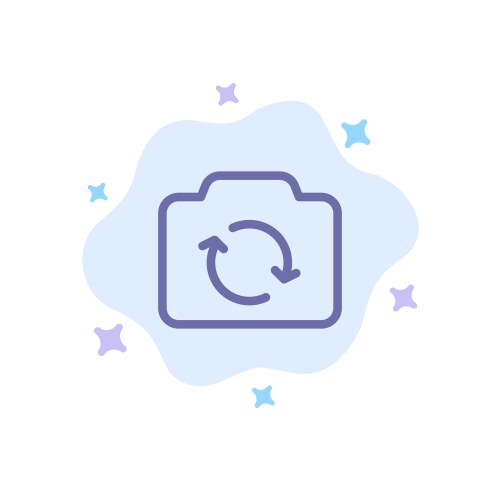 Camera refresh basic ui blue icon on abstract vector image