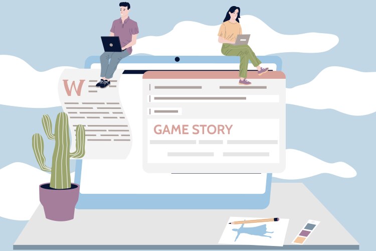 game development people programming gaming script vector image