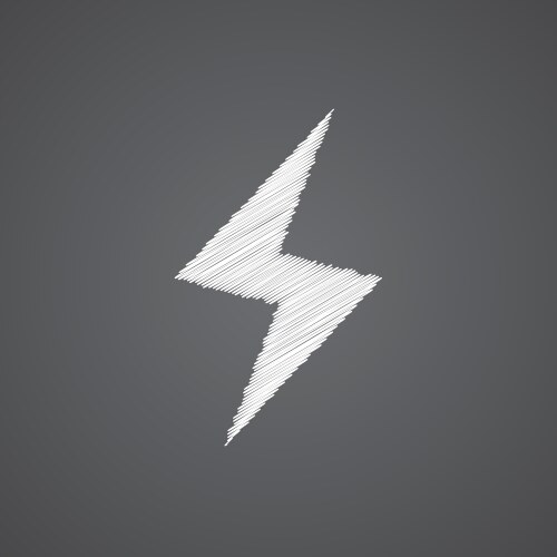 Lightning Sketch Doodle Icon Vector Image