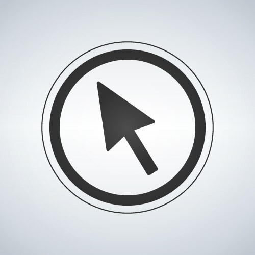 Mouse cursor sign icon in circle pointer symbol vector image