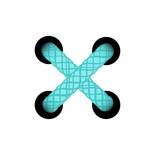 Template lace-up turquoise cross lacing scheme Vector Image