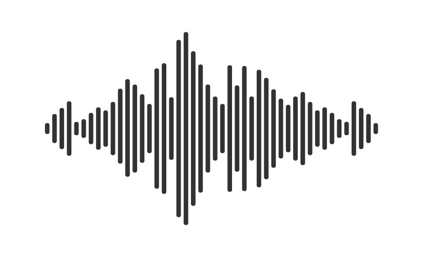 Sound wave in pulse vibration form for musical vector image