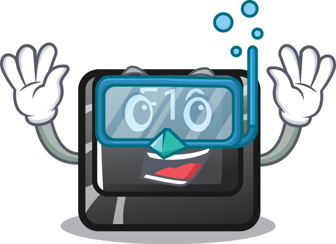Diving button f10 on a keyboard character vector image
