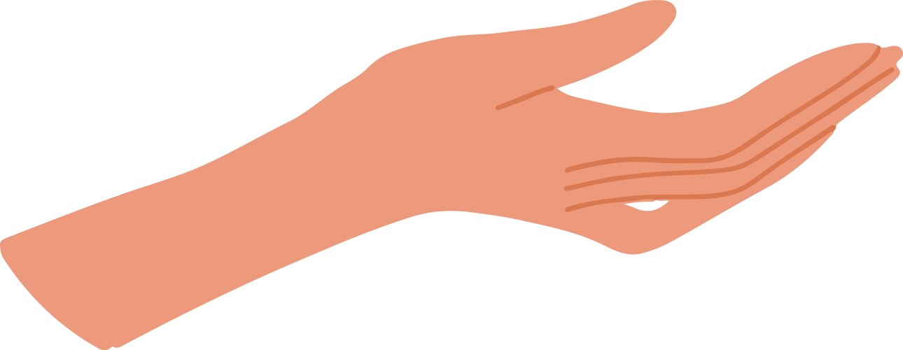 Hand keep something flat drawing conceptual Vector Image