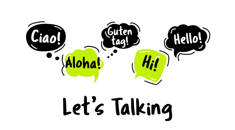 Speech bubble hello in different languages vector image