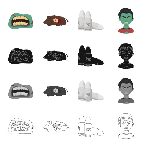 Zombies man corpse and other web icon in cartoon Vector Image