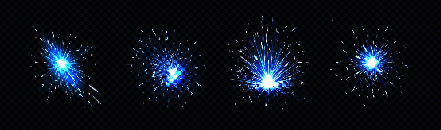 Blue Welding Sparks Firework Vector Image