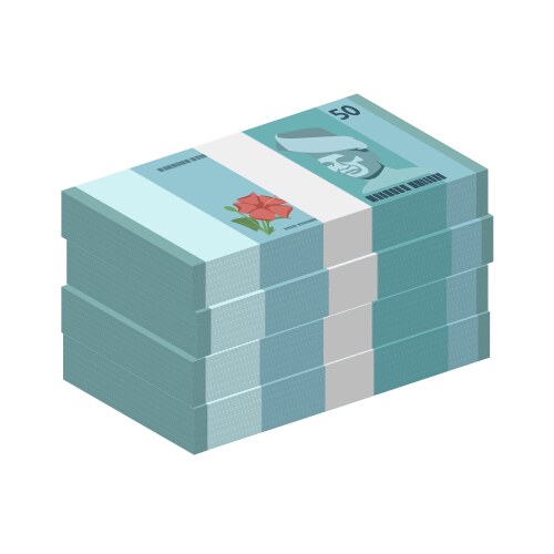 Malaysia ringgit bundle banknotes money stack Vector Image