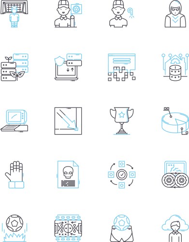 Data mining linear icons set clustering vector image