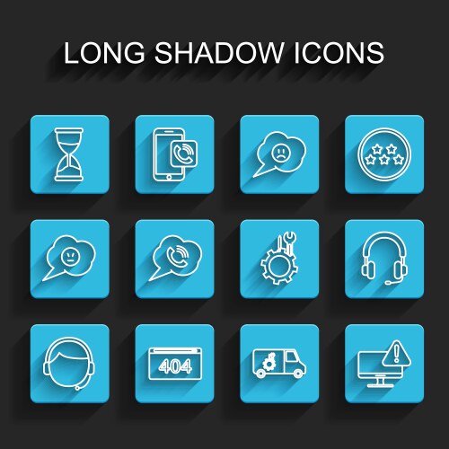 Set line man with a headset page 404 error vector image
