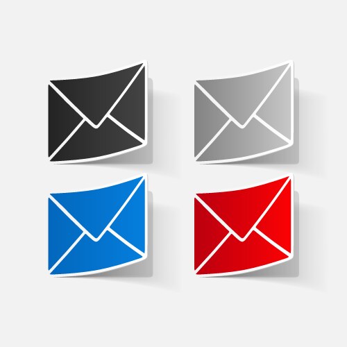 Paper sticker collection various envelope Vector Image