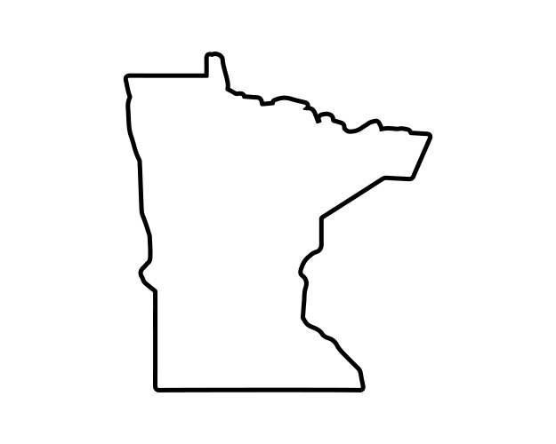 Minnesota State Outline Map Vector Image