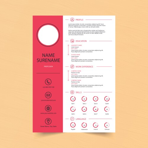 modern curriculum vitae template vector