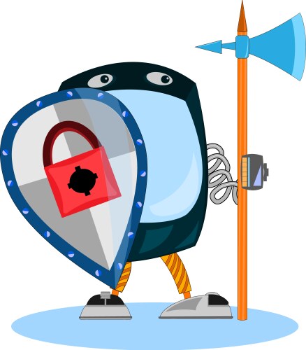 Security software protect data in computer vector image