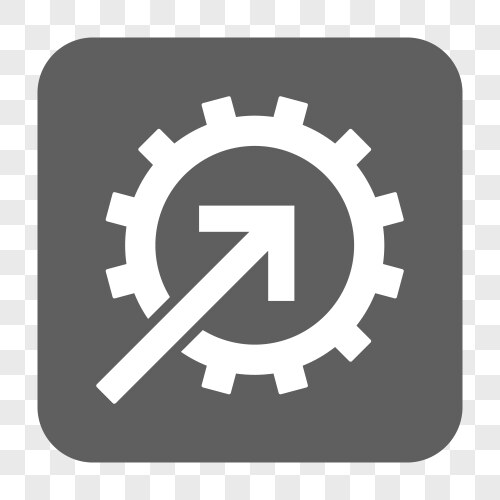 Cog integration rounded square button vector image