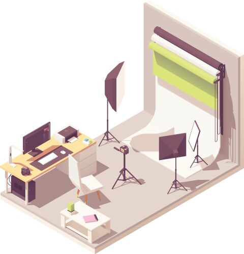 Isometric photo studio vector image