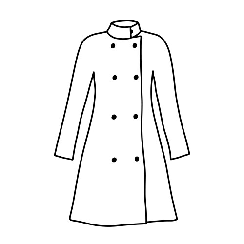 Autumn coat isolated on white doodle outline Vector Image