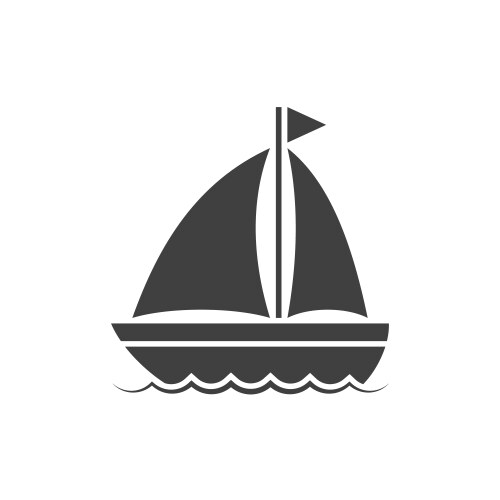Black sailboat icons set Royalty Free Vector Image
