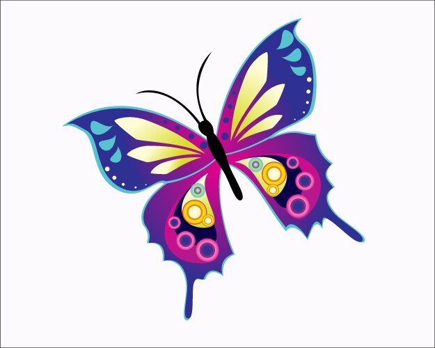 A pink butterfly Royalty Free Vector Image - VectorStock