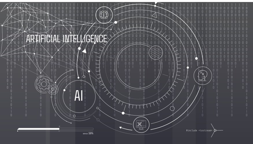 artificial intelligence computing technology vector image vector image