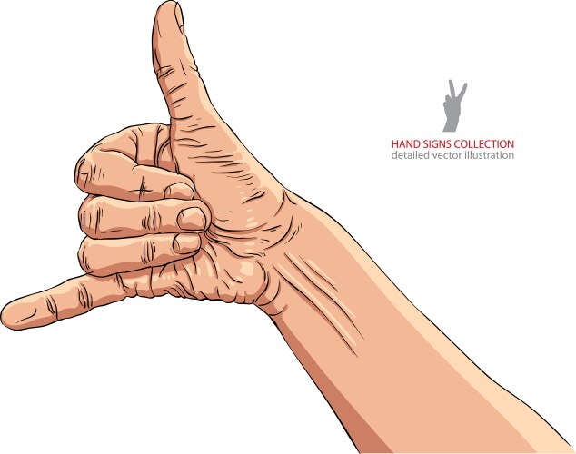 Realistic hand gesture call me sign Royalty Free Vector