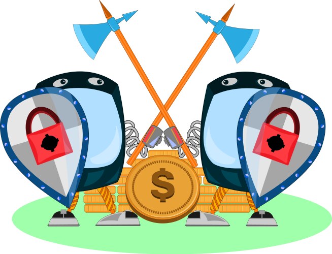 Security software protect data in computer vector image