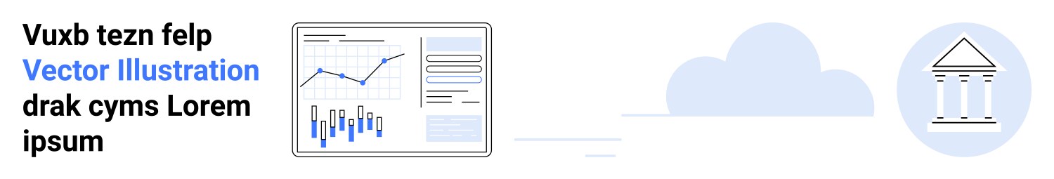 Data analytics dashboard with bar and line graphs vector image