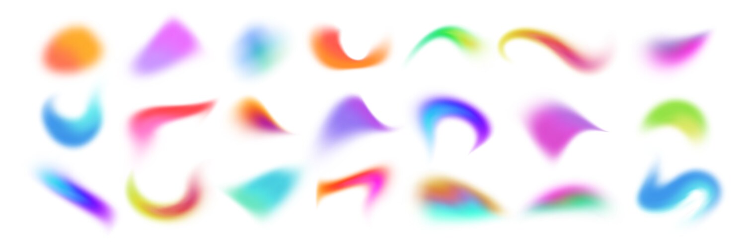 gradient shape blur multicolor brush strokes vector