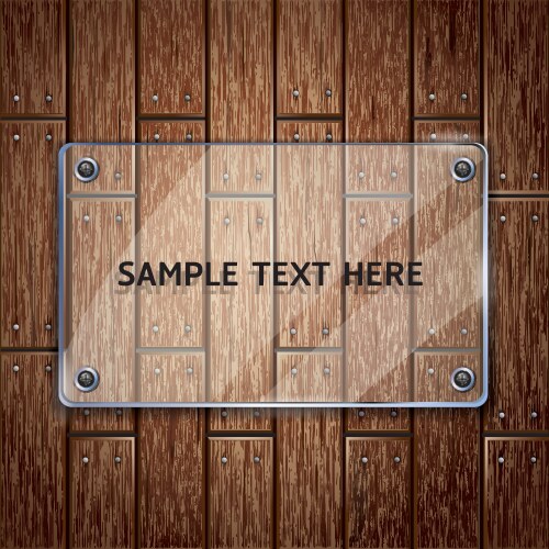 Wooden Frame on Glass Texture Vector Image