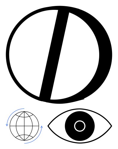 Abstract visual elements featuring globe eye vector image