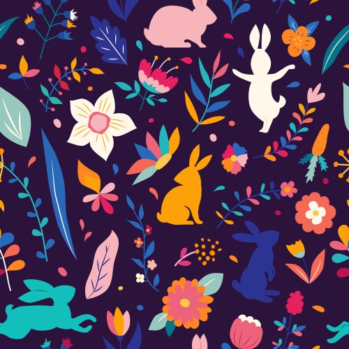 Happy easter seamless pattern with eggs Royalty Free Vector