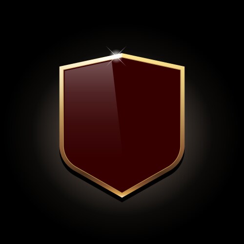 Icon shield with gold edging Royalty Free Vector Image
