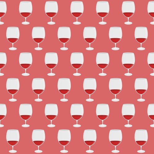 Vintage pattern with red wine glass silhouettes Vector Image