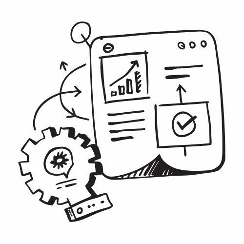 Ai data processing and qa metrics concept vector image
