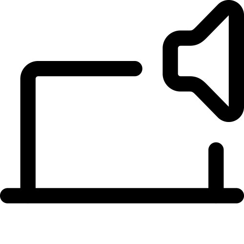 Built-in speakers on laptop for audio output vector image