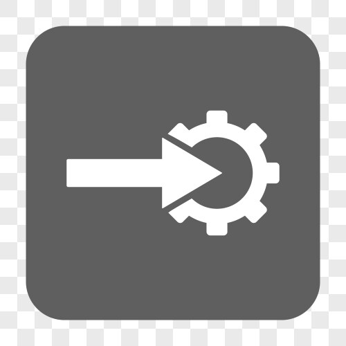 Cog integration rounded square button vector image