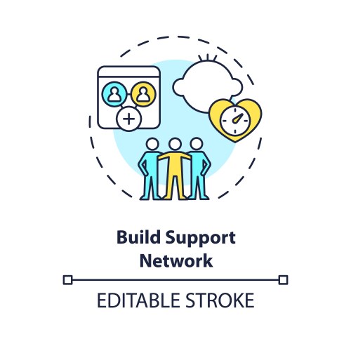 2d customizable thin line icon build support vector image