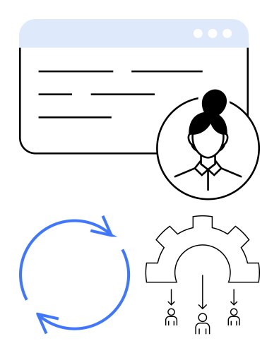 User profile workflow automation and process vector image